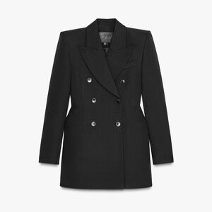 ZARA double breast black blazer with shoulder pads